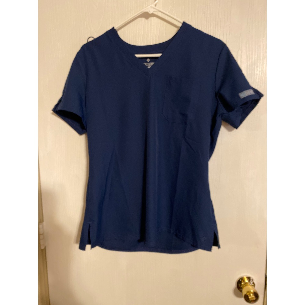 Med Couture Insight Womens Navy Blue V-Neck Scrub Top MC2432 Medium